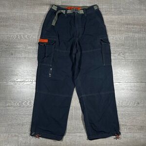 Abercrombie‎ Fitch Paratroops Cargo Pants Navy Blue Mens Size Medium Belted